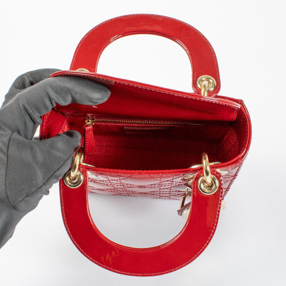 authentic preloved Christian Dior Rouge Cerise Mini Lady Dior Bag on Labellov.com