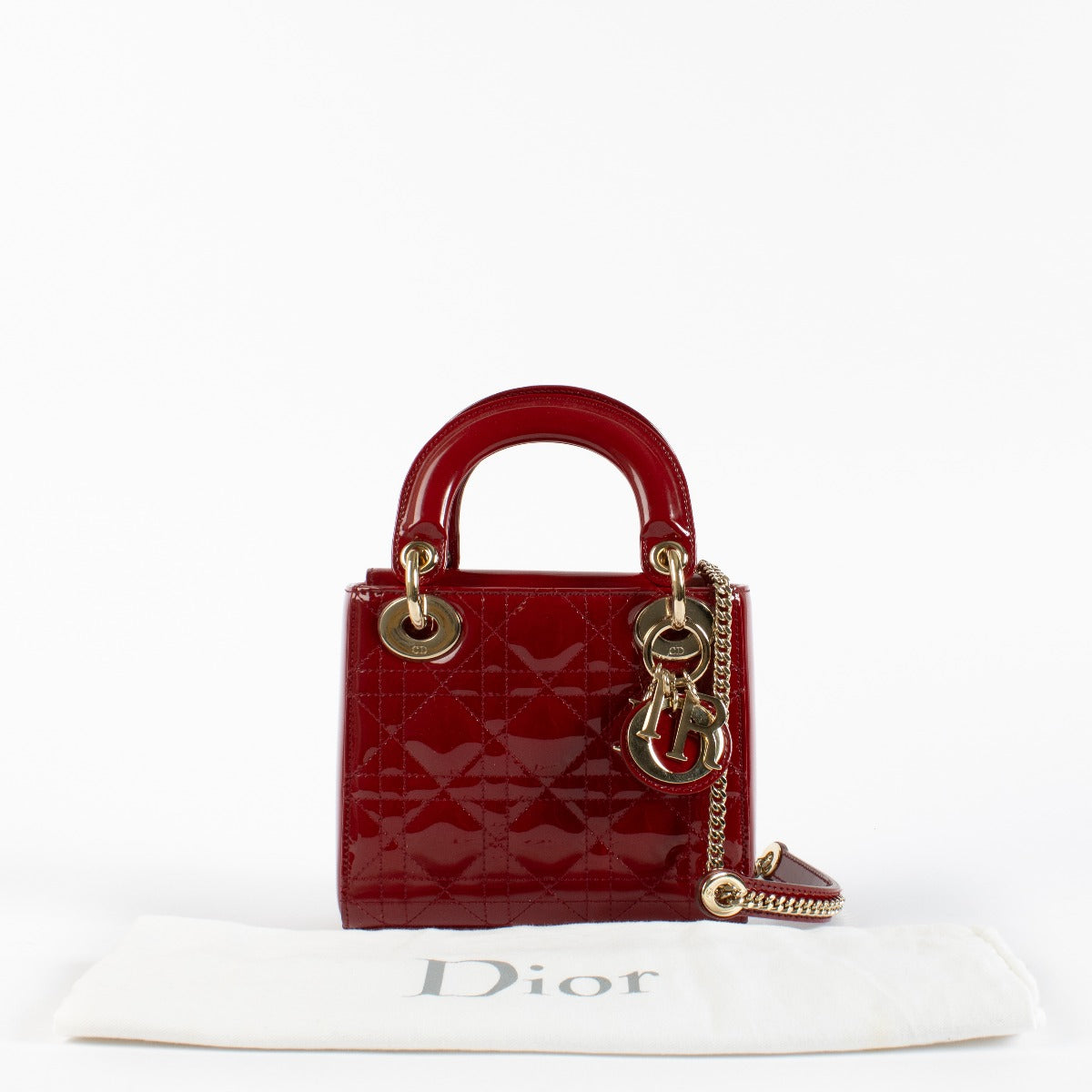 authentic preloved Christian Dior Rouge Cerise Mini Lady Dior Bag on Labellov.com