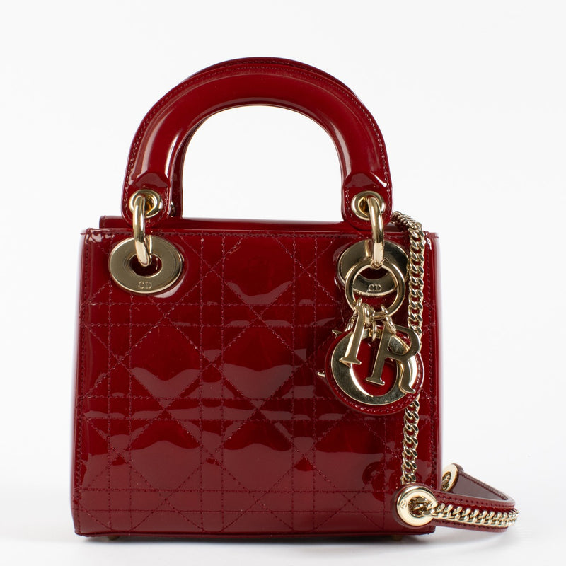 authentic preloved Christian Dior Rouge Cerise Mini Lady Dior Bag on Labellov.com