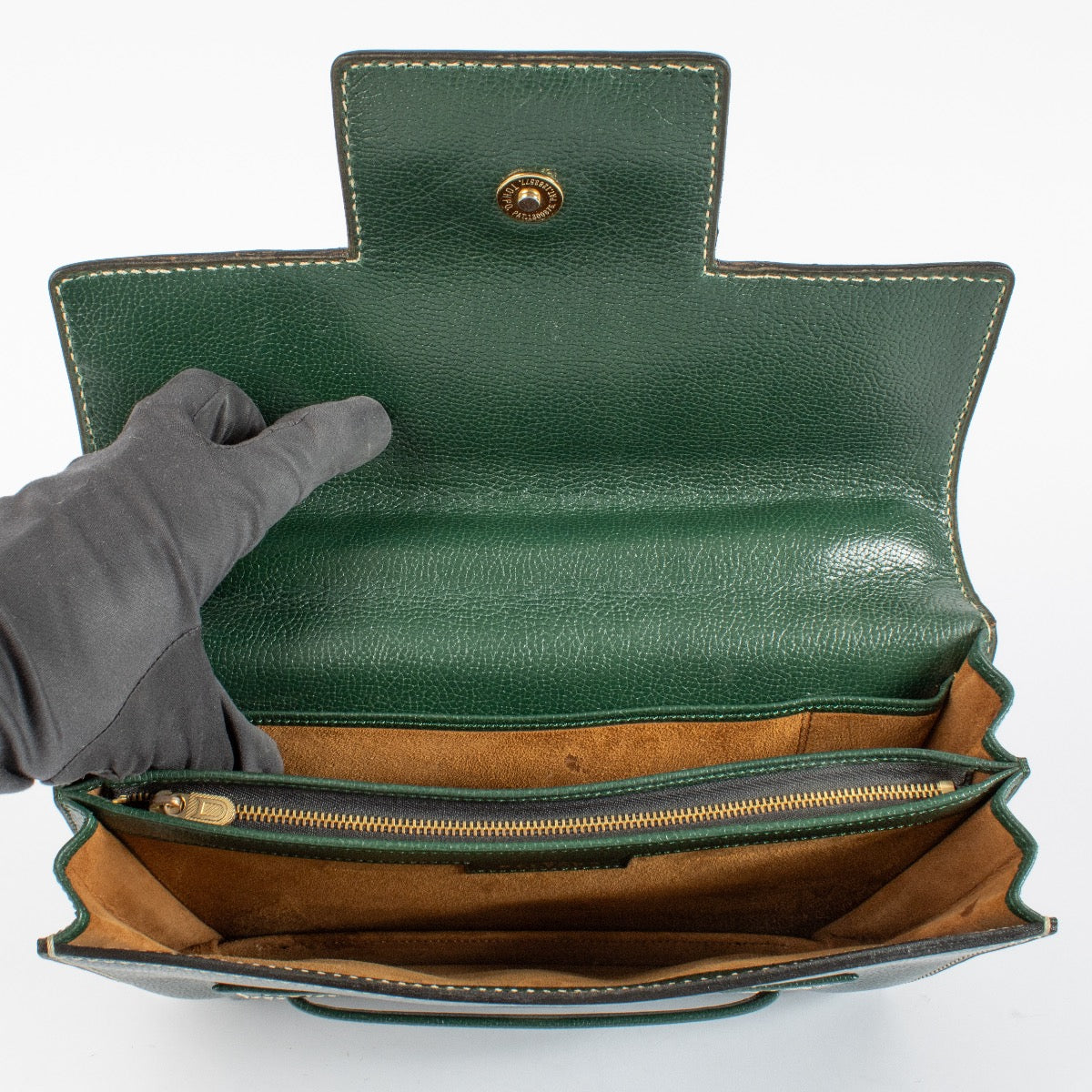 shop 100% authentic second hand Delvaux Green Leather Beau Fixe Bag on Labellov.com
