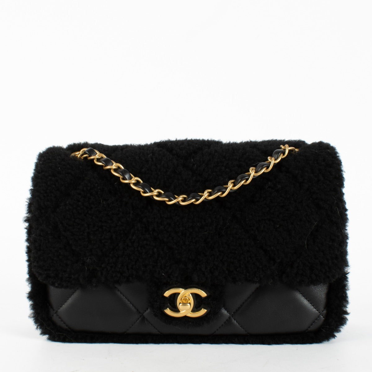 Chanel Black Shearling Flap Bag 2025 Collection at Labellov.com