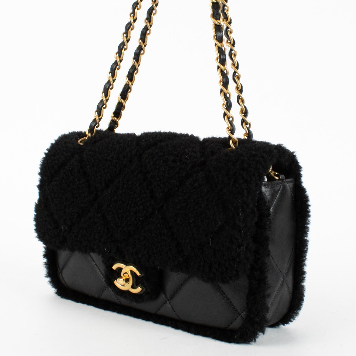 Chanel Black Shearling Flap Bag 2025 Collection at Labellov.com