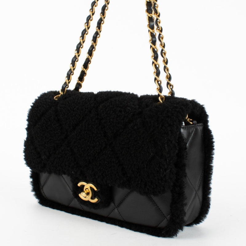 Chanel Black Shearling Flap Bag 2025 Collection at Labellov.com