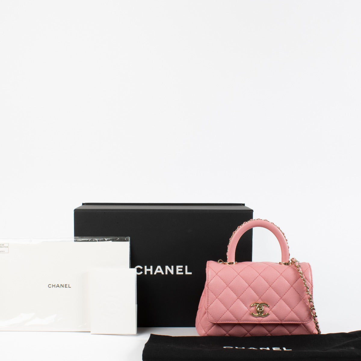 Chanel Pink Caviar Mini Coco Handle Bag
