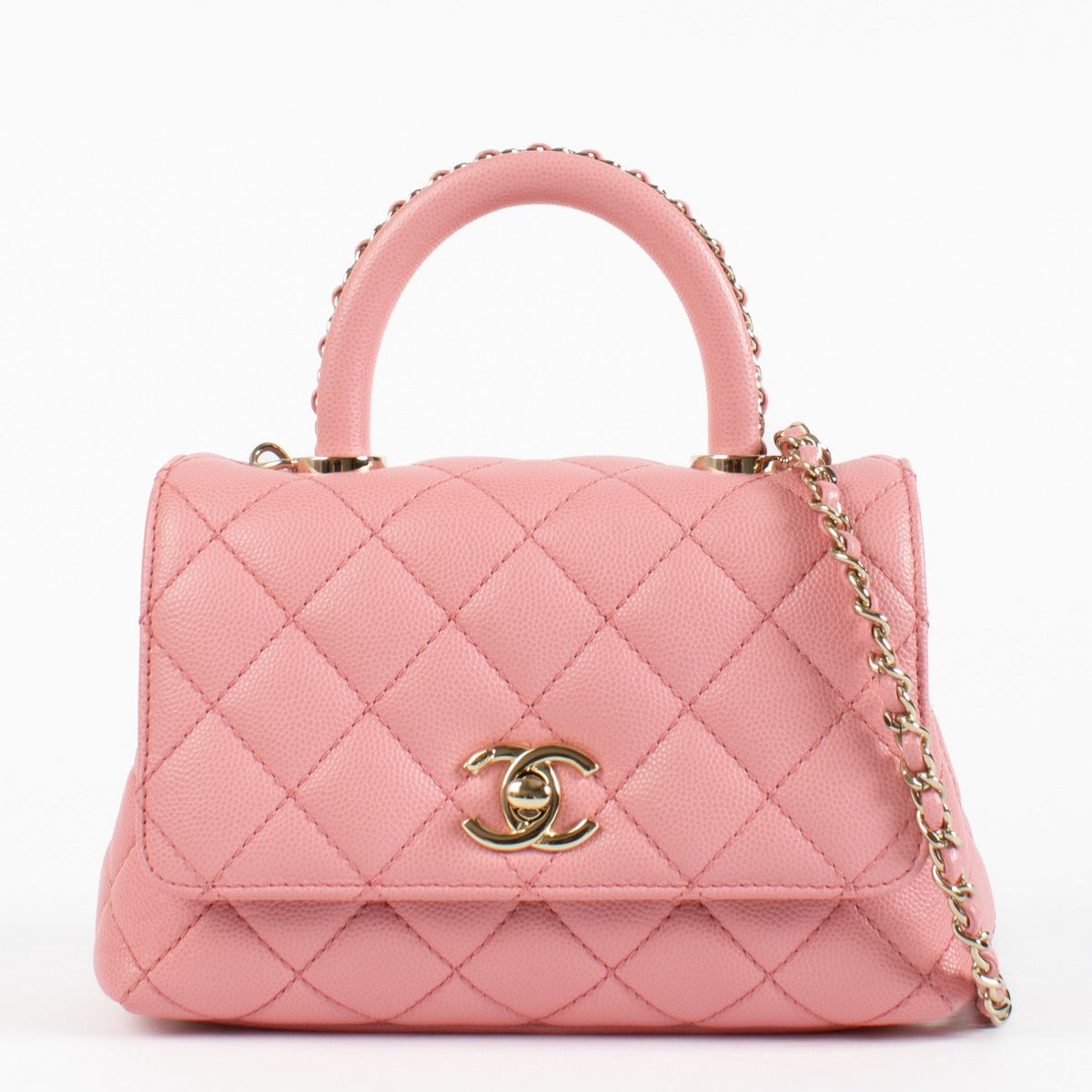 Chanel Pink Caviar Mini Coco Handle Bag