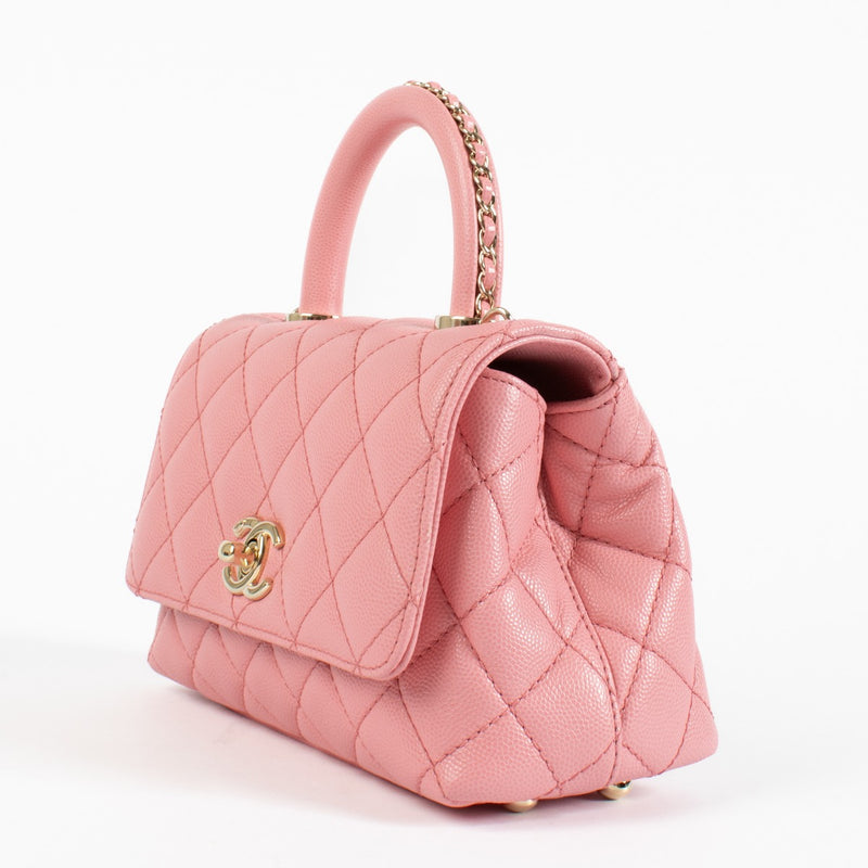Chanel Pink Caviar Mini Coco Handle Bag
