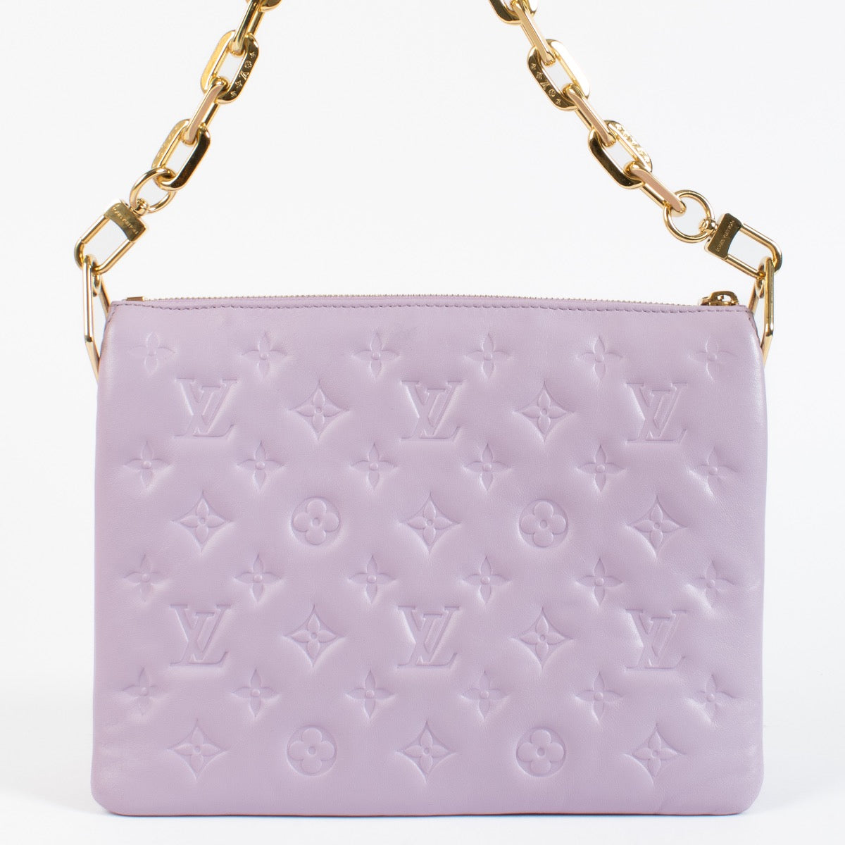 shop 100% authentic second hand Louis Vuitton Purple Monogram Embossed Lambskin Coussin PM on Labellov.com