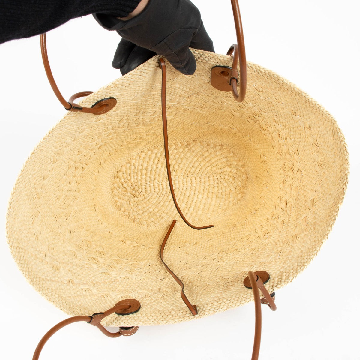 Authentic pre-loved Loewe Raffia Basket Shoulder Bag on Labellov.com