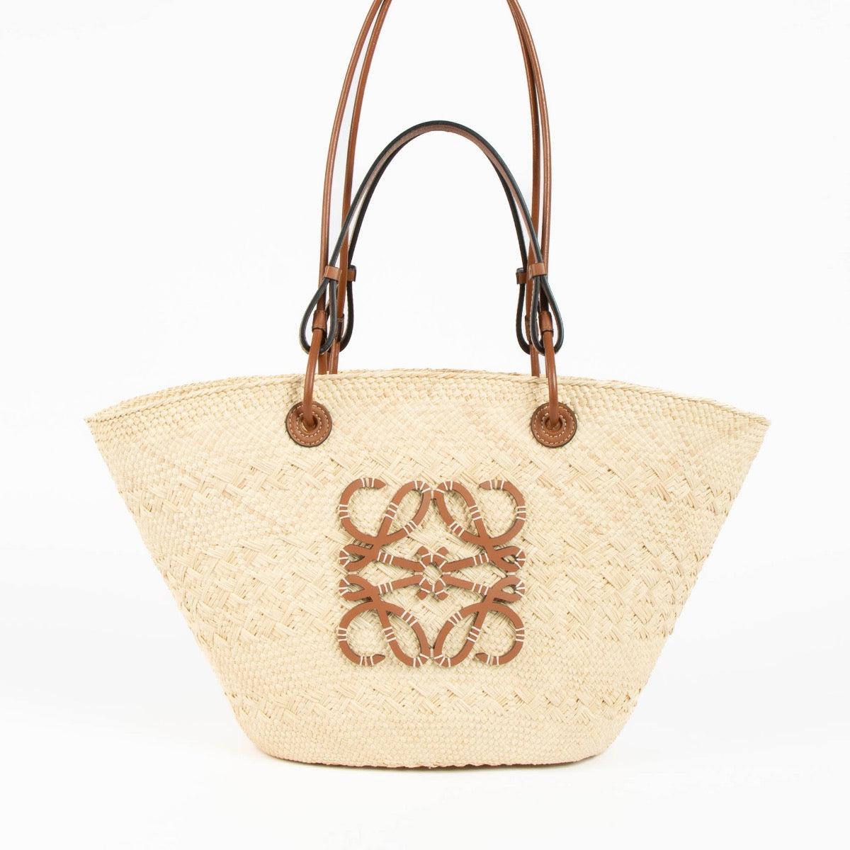 Authentic pre-loved Loewe Raffia Basket Shoulder Bag on Labellov.com