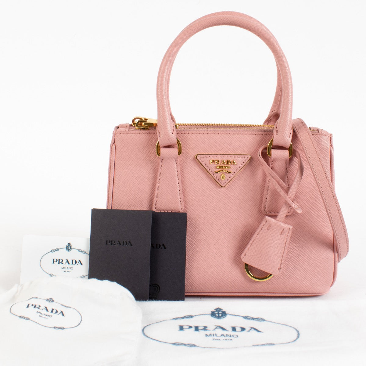Authentic Second Hand Prada Galleria Mini Pink Saffiano on Labellov.com