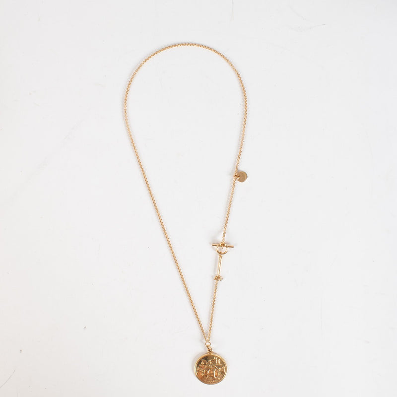 Hermès Rose Gold Ex-Libris Necklace Medium Model
