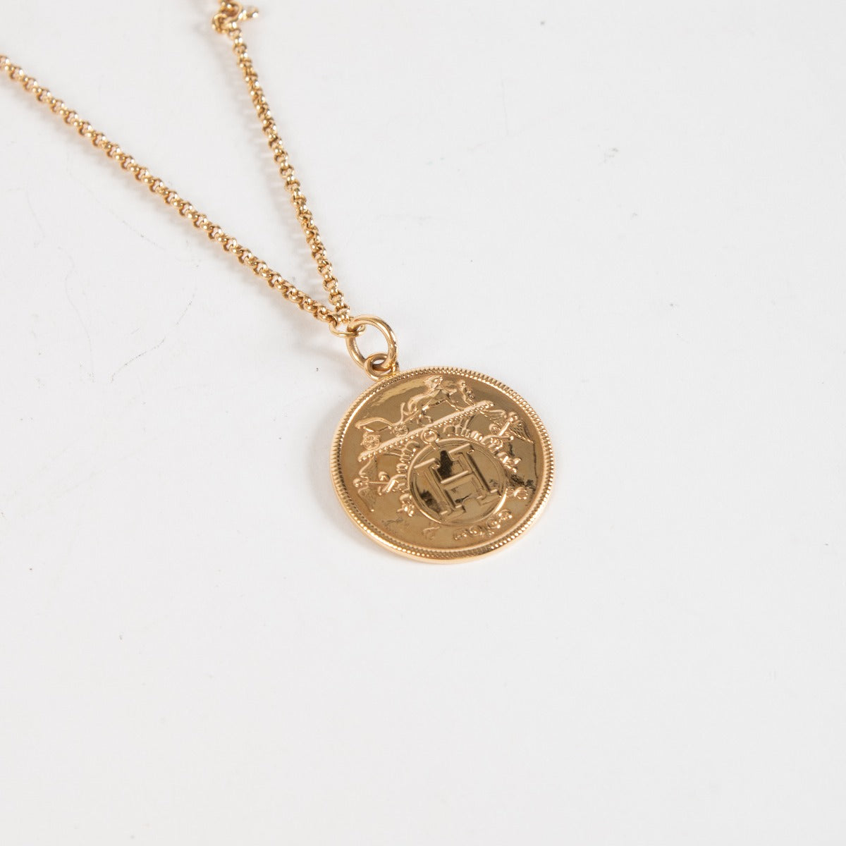 Hermès Rose Gold Ex-Libris Necklace Medium Model