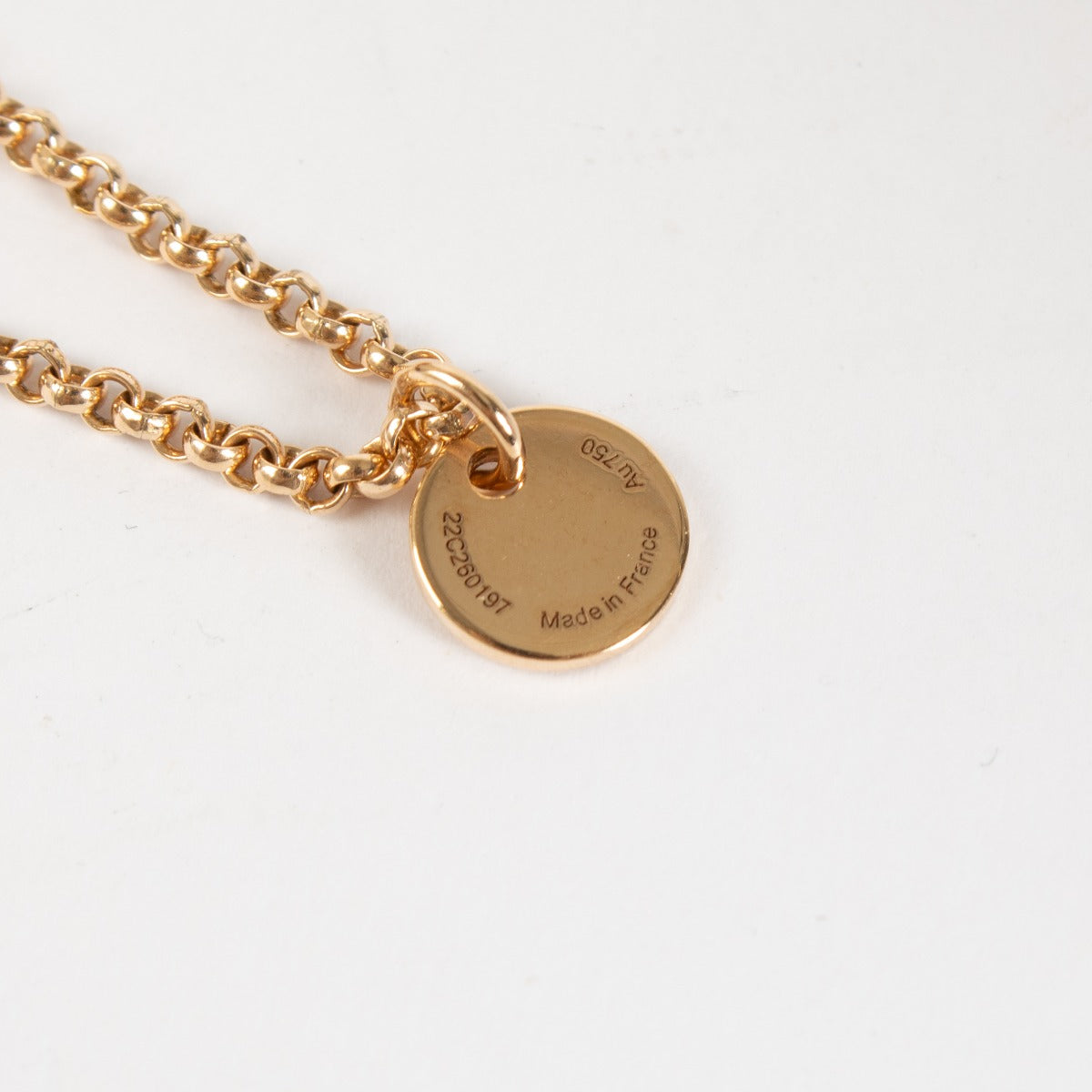 Hermès Rose Gold Ex-Libris Necklace Medium Model
