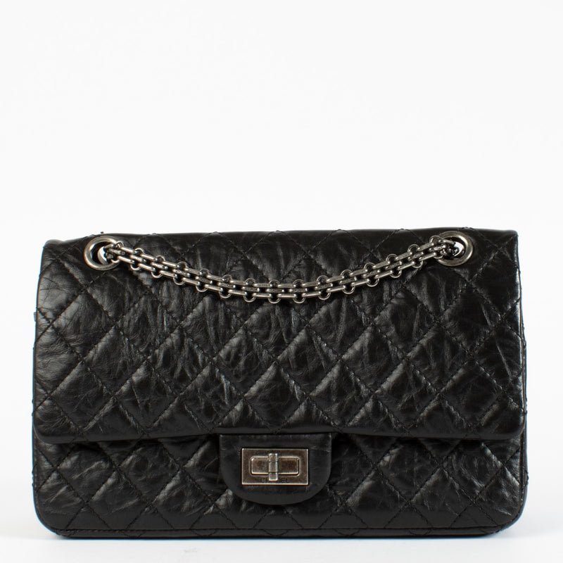 Chanel Black Aged Calfskin Medium 2.55 Bag