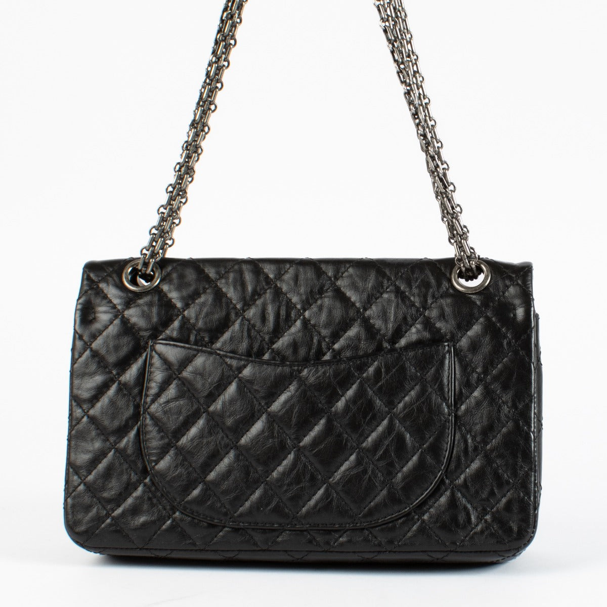 Chanel Black Aged Calfskin Medium 2.55 Bag