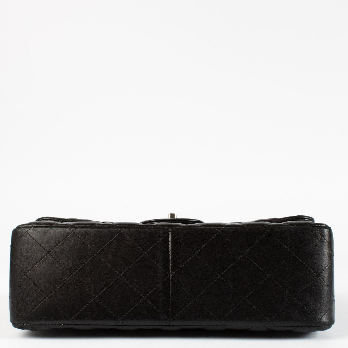 Chanel Zwarte Lamsleren Grote Klep/Jumbo Classic Tas