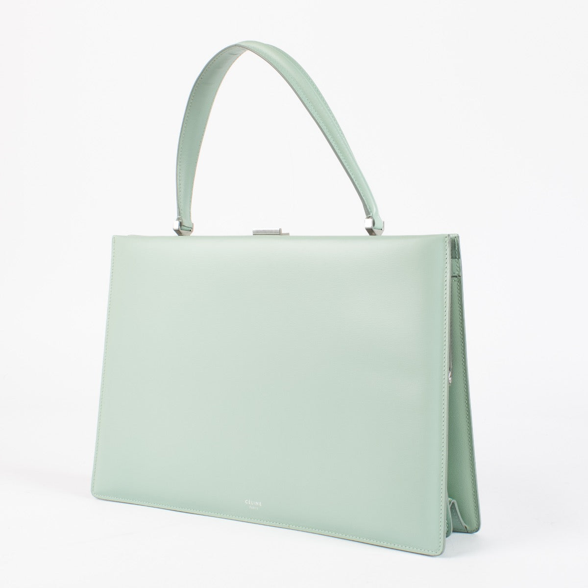 Céline Mint Green Box Calfskin Medium Clasp Bag