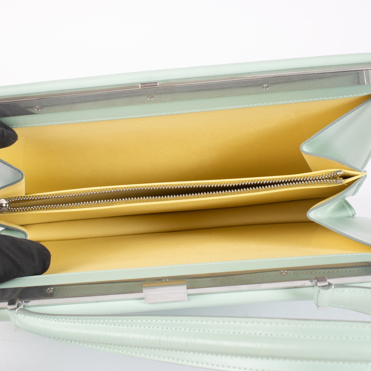 Céline Mint Green Box Calfskin Medium Clasp Bag