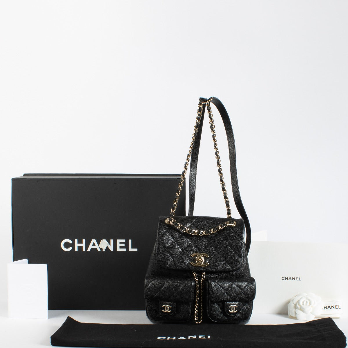Chanel Zwart Caviar Leer Mini Duma Rugzak