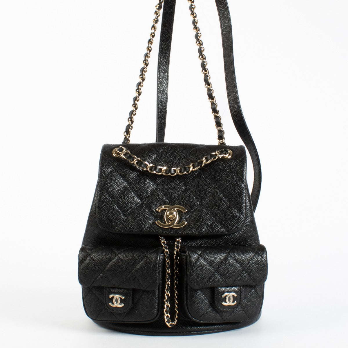 Chanel Zwart Caviar Leer Mini Duma Rugzak