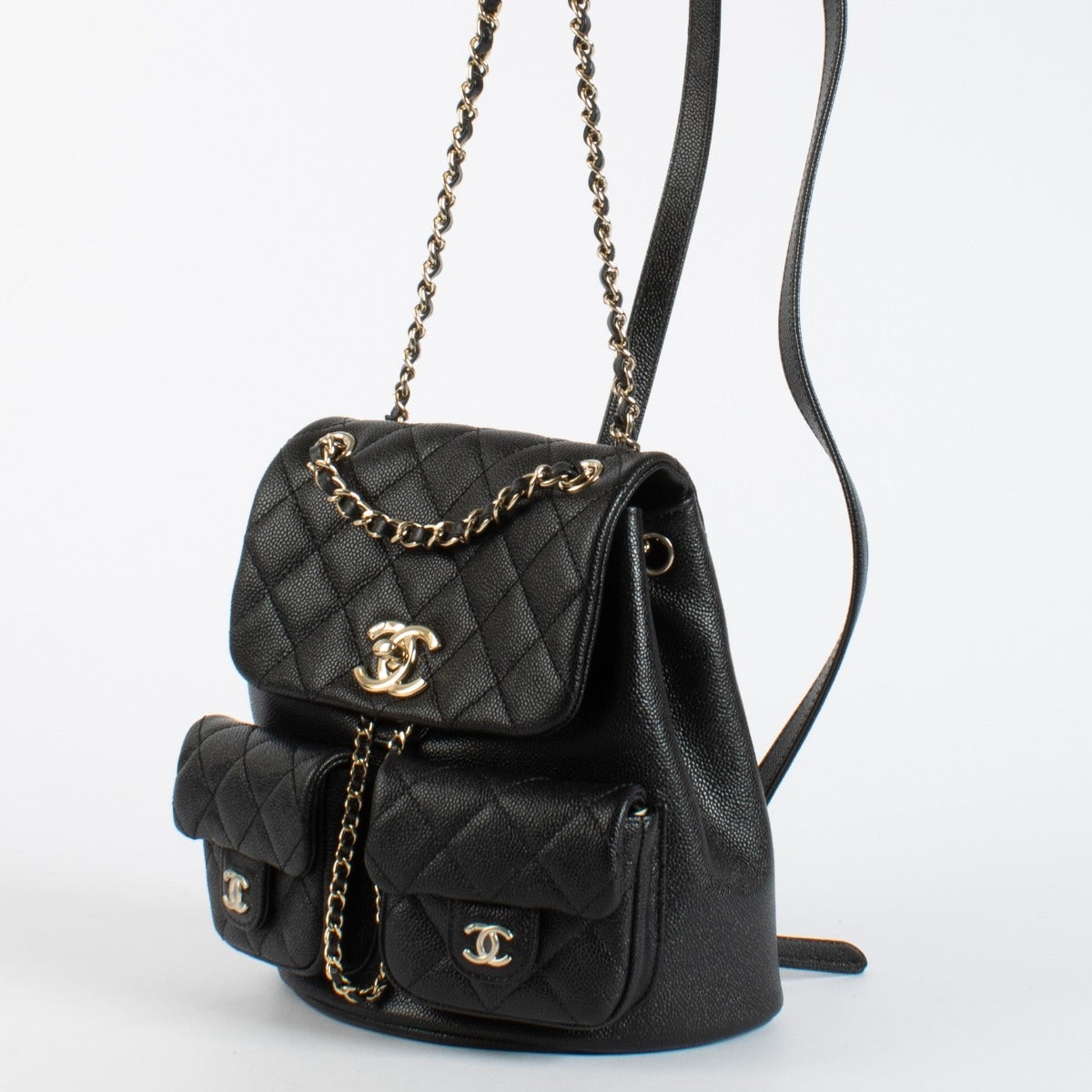 Chanel Zwart Caviar Leer Mini Duma Rugzak