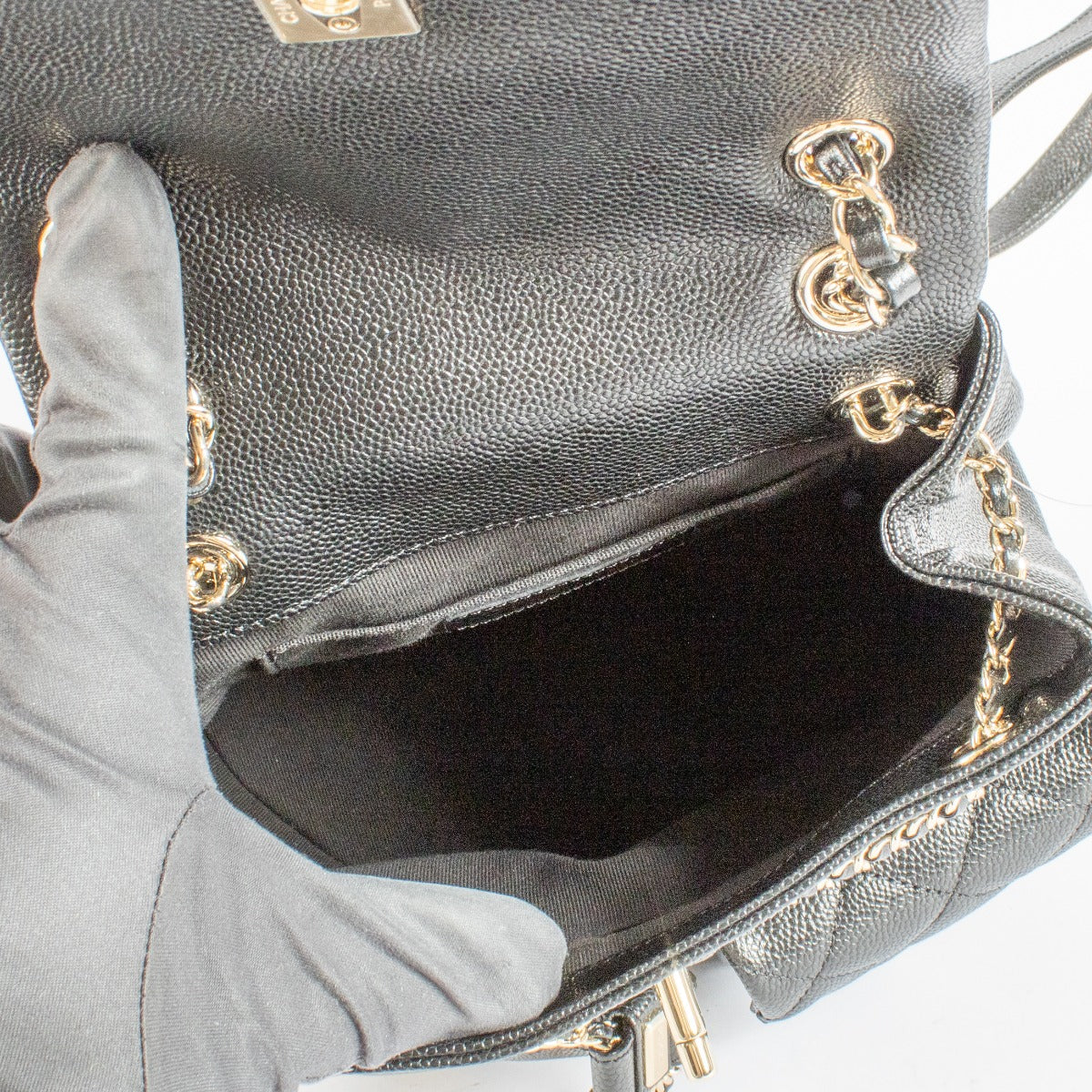 Chanel Zwart Caviar Leer Mini Duma Rugzak