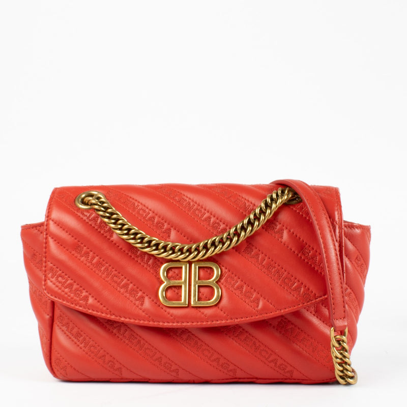 Authentic pre-loved Balenciaga Red BB Round Small Bag on Labellov.com