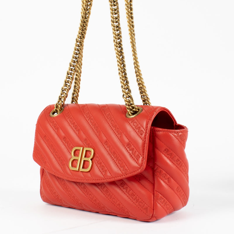 Authentic pre-loved Balenciaga Red BB Round Small Bag on Labellov.com
