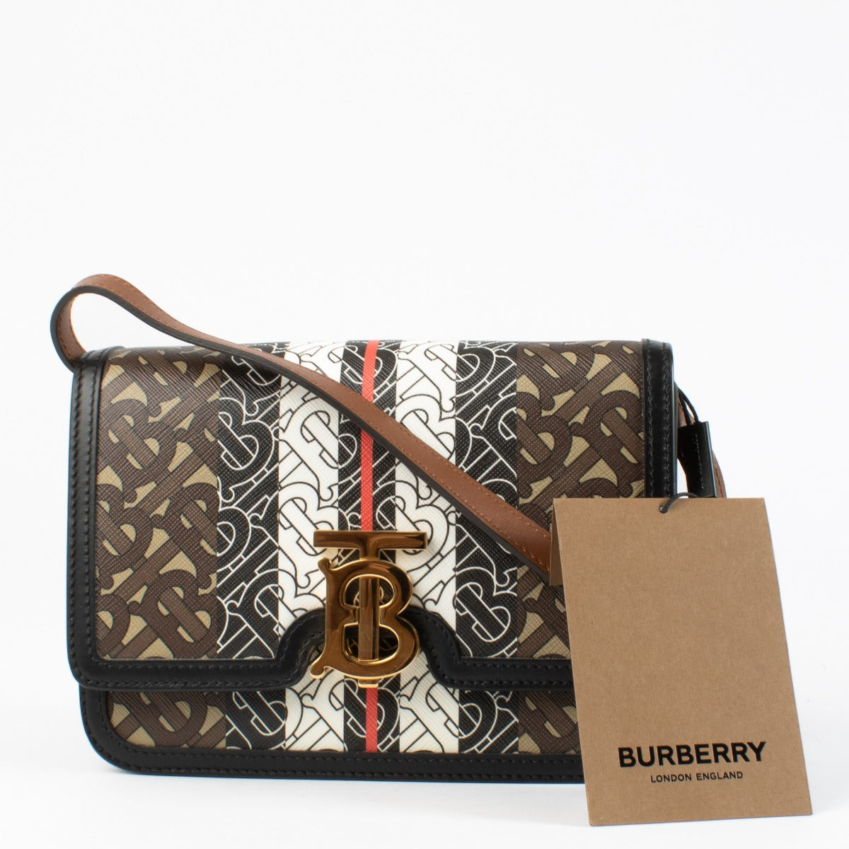 Authentic pre-loved Burberry Monogram Striped TB Small Bag on Labellov.com