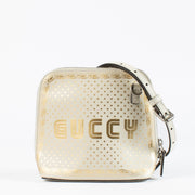 Authentic pre-loved Gucci X SEGA Calfskin GUCCY Stars Mini Dome Mystic White/ Gold Crossbody Bag on Labellov.com