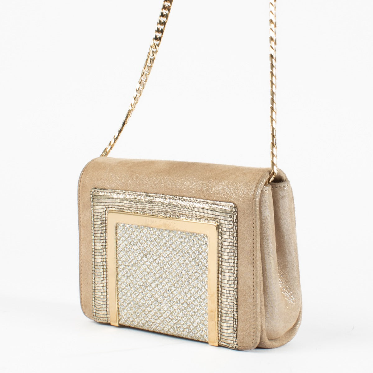 Authentic preloved Jimmy Choo Gold Ava Crossbody on Labellov.com