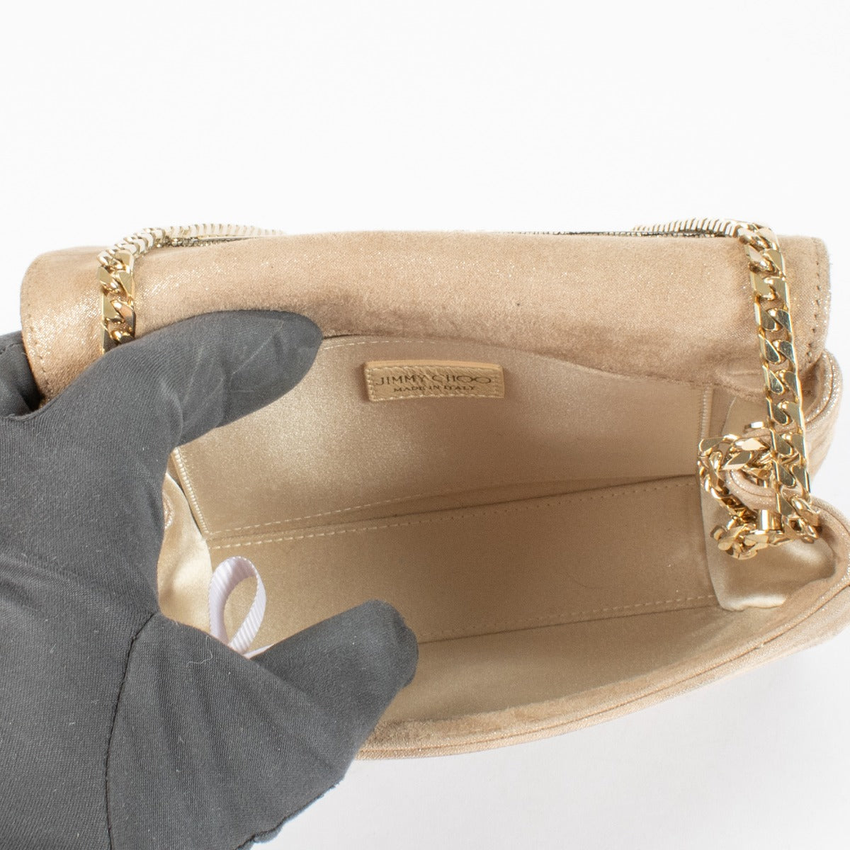 Authentic preloved Jimmy Choo Gold Ava Crossbody on Labellov.com