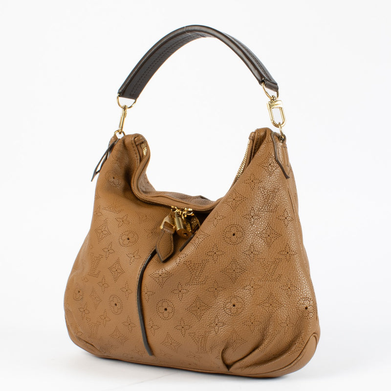 Authentic pre-loved Louis Vuitton Caramel Monogram Mahina Selene MM Bag on Lavellob.com