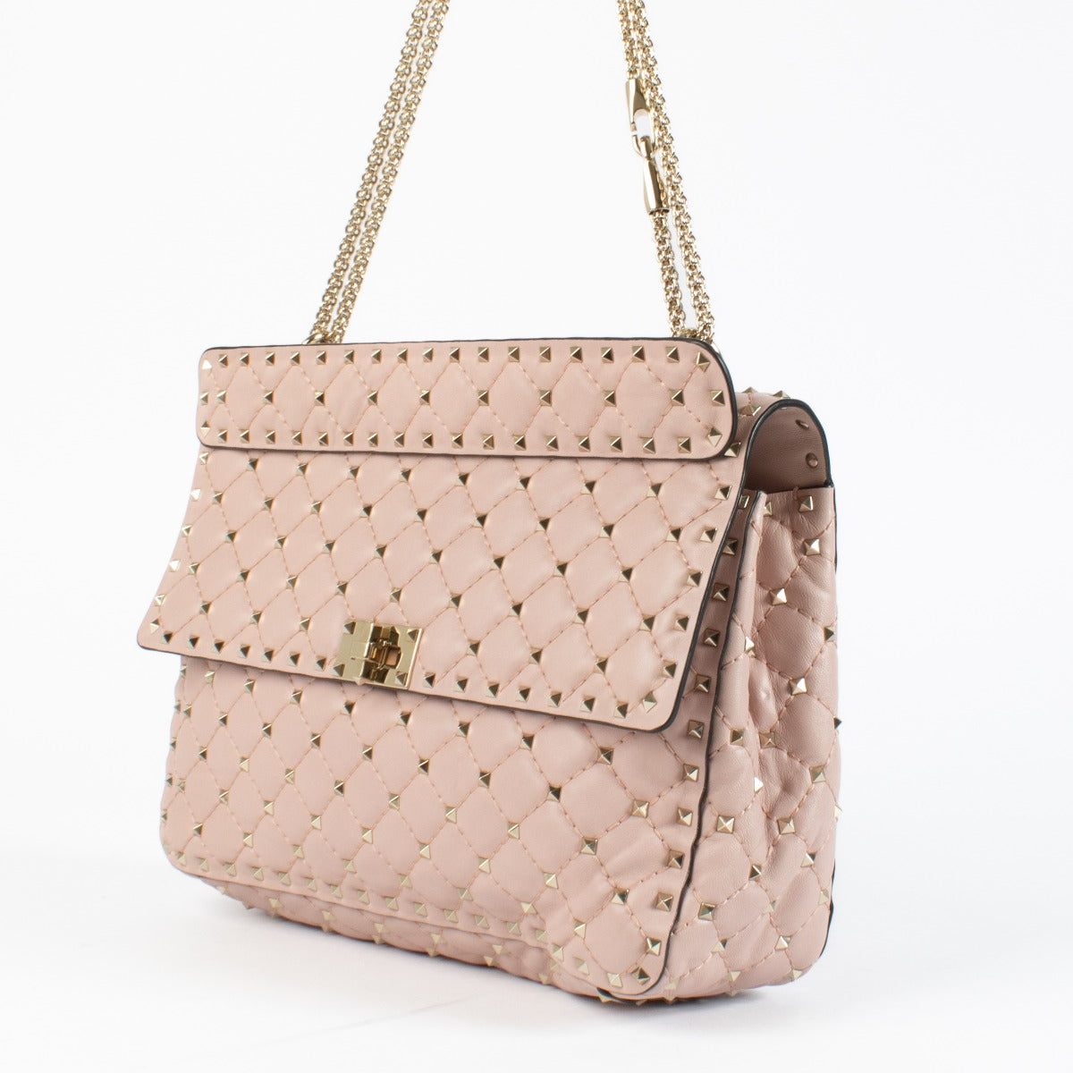 Authentic pre-loved Valentino Garavani Poudre Large Rockstud Spike Bag on Labellov.com