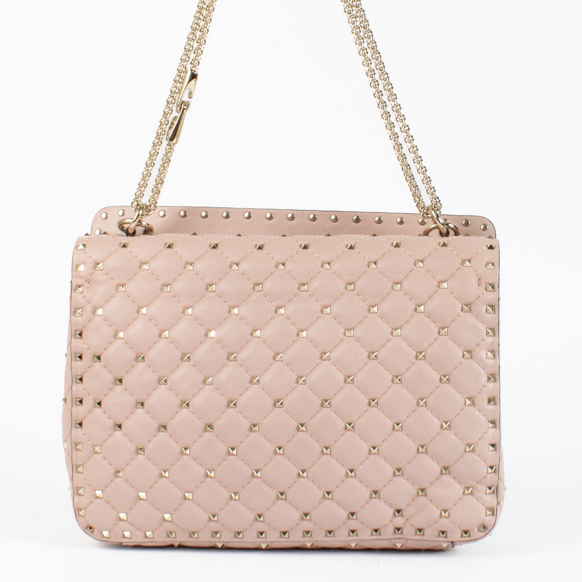 Authentic pre-loved Valentino Garavani Poudre Large Rockstud Spike Bag on Labellov.com