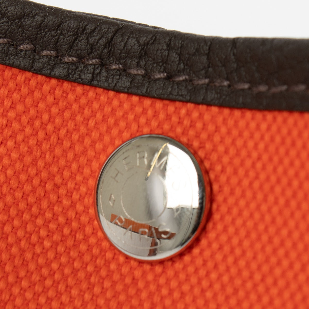 Hermès Garden Party 30 Orange Field/Chocolat Canvas/Negonda PHW