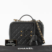 shop 100% authentic Chanel Black Caviar Large Vanity Filigree Bag on Labellov.com