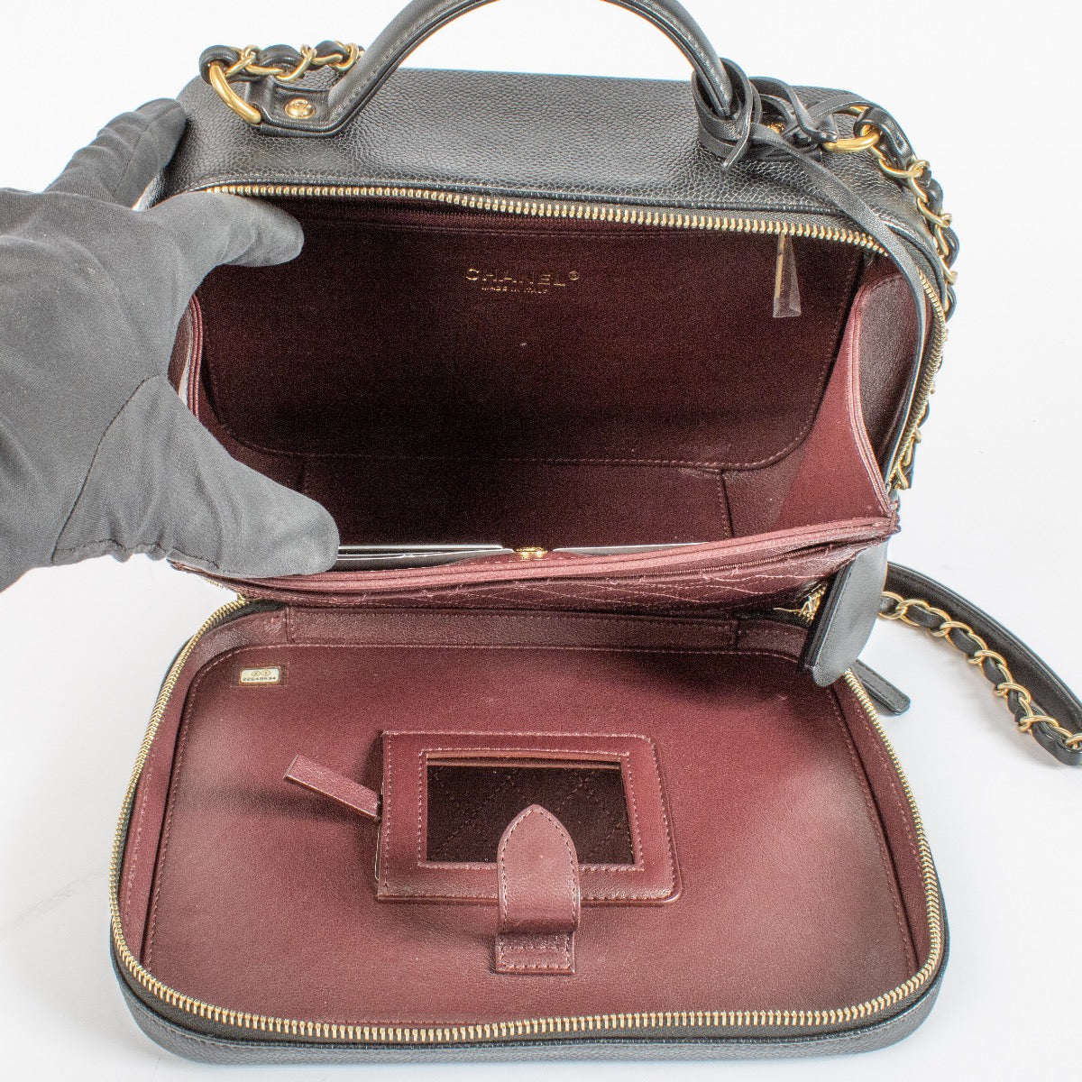 shop 100% authentic Chanel Black Caviar Large Vanity Filigree Bag on Labellov.com