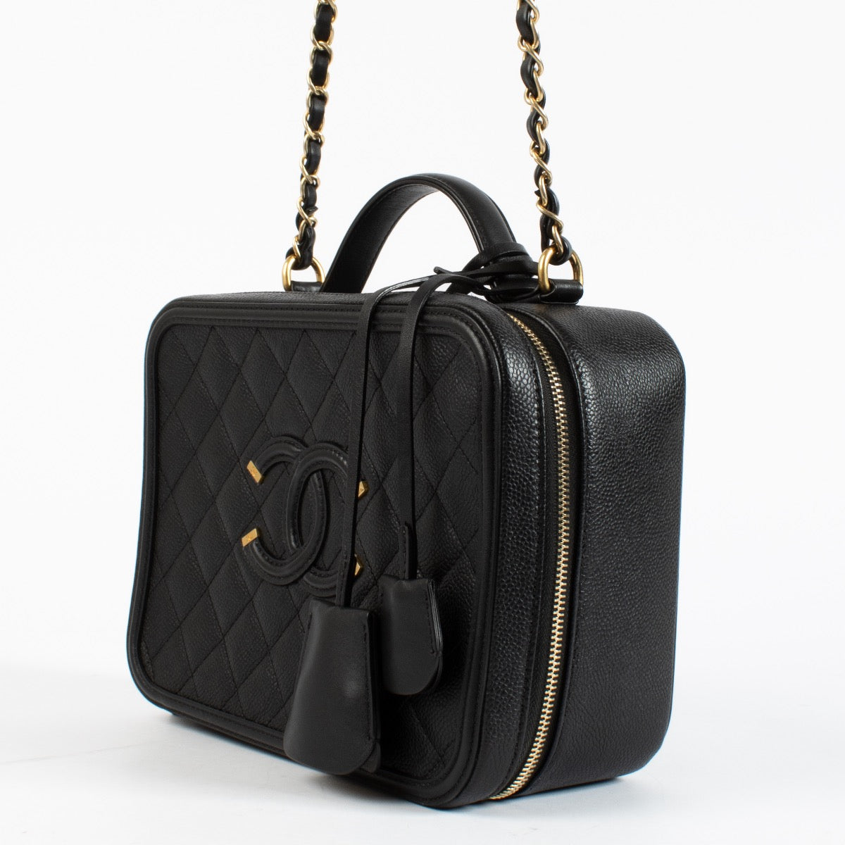 shop 100% authentic Chanel Black Caviar Large Vanity Filigree Bag on Labellov.com
