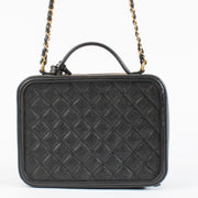 shop 100% authentic Chanel Black Caviar Large Vanity Filigree Bag on Labellov.com