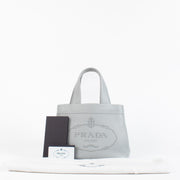 Authentic pre-loved Prada Small Tote Grey/Lila on Labellov.com