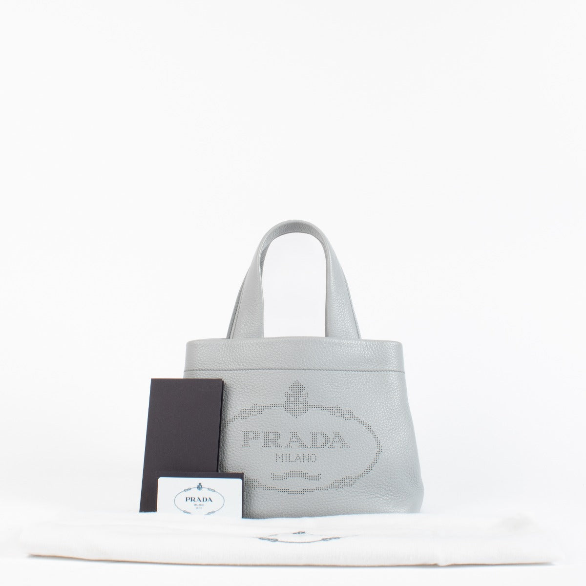 Authentic pre-loved Prada Small Tote Grey/Lila on Labellov.com