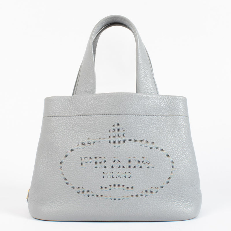 Authentic pre-loved Prada Small Tote Grey/Lila on Labellov.com