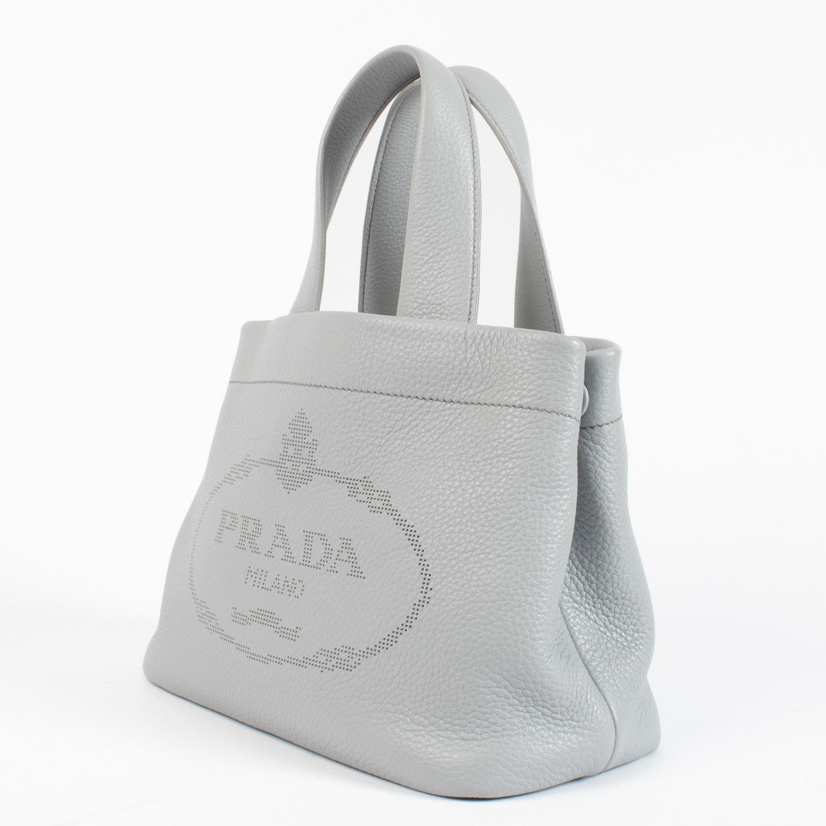 Authentic pre-loved Prada Small Tote Grey/Lila on Labellov.com