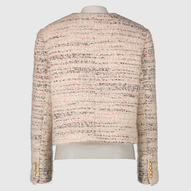Authentic second hand CELINE Cream Wool Blend ChausseurTweed Jacket on labellov.com