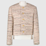 Authentic second hand CELINE Cream Wool Blend ChausseurTweed Jacket on labellov.com
