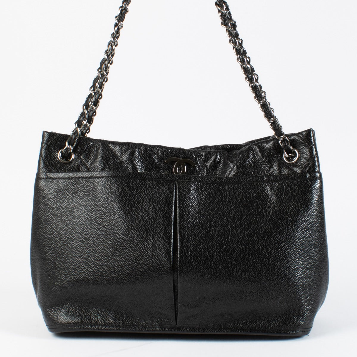 Chanel Zwart Glanzend Kaviaar Natural Beauty Tote Bag