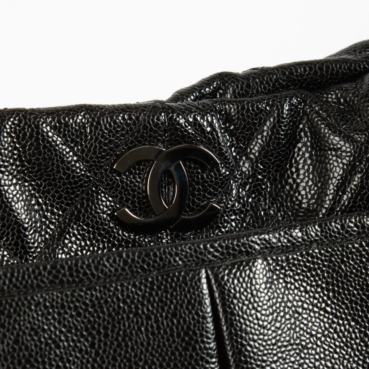 Chanel Zwart Glanzend Kaviaar Natural Beauty Tote Bag
