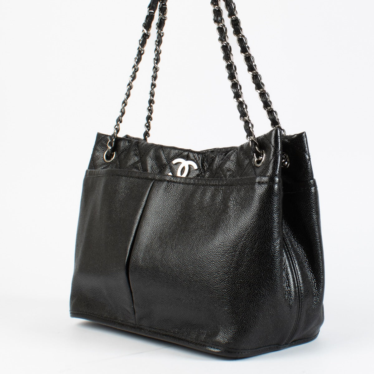 Chanel Zwart Glanzend Kaviaar Natural Beauty Tote Bag