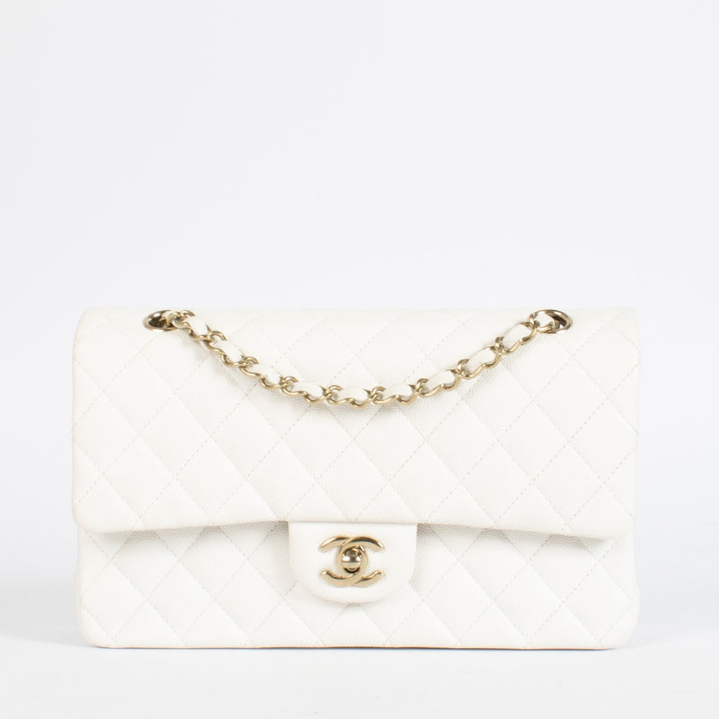 Chanel White Caviar Medium Classic 11.12 Handbag